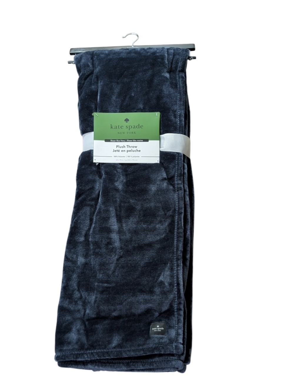 kate spade Plush Throw Blanket in Dark Navy 60"x70"